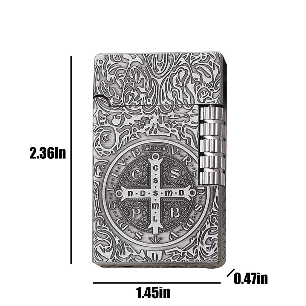 Dragon Butane Lighter, Refillable Lighter Soft Flame, Flip-Top Metal Gold Side Wheel Frosted Pocket Lighter for Everyday Use, Camping, Gifts for Men, Father, Husband (No Fuel)