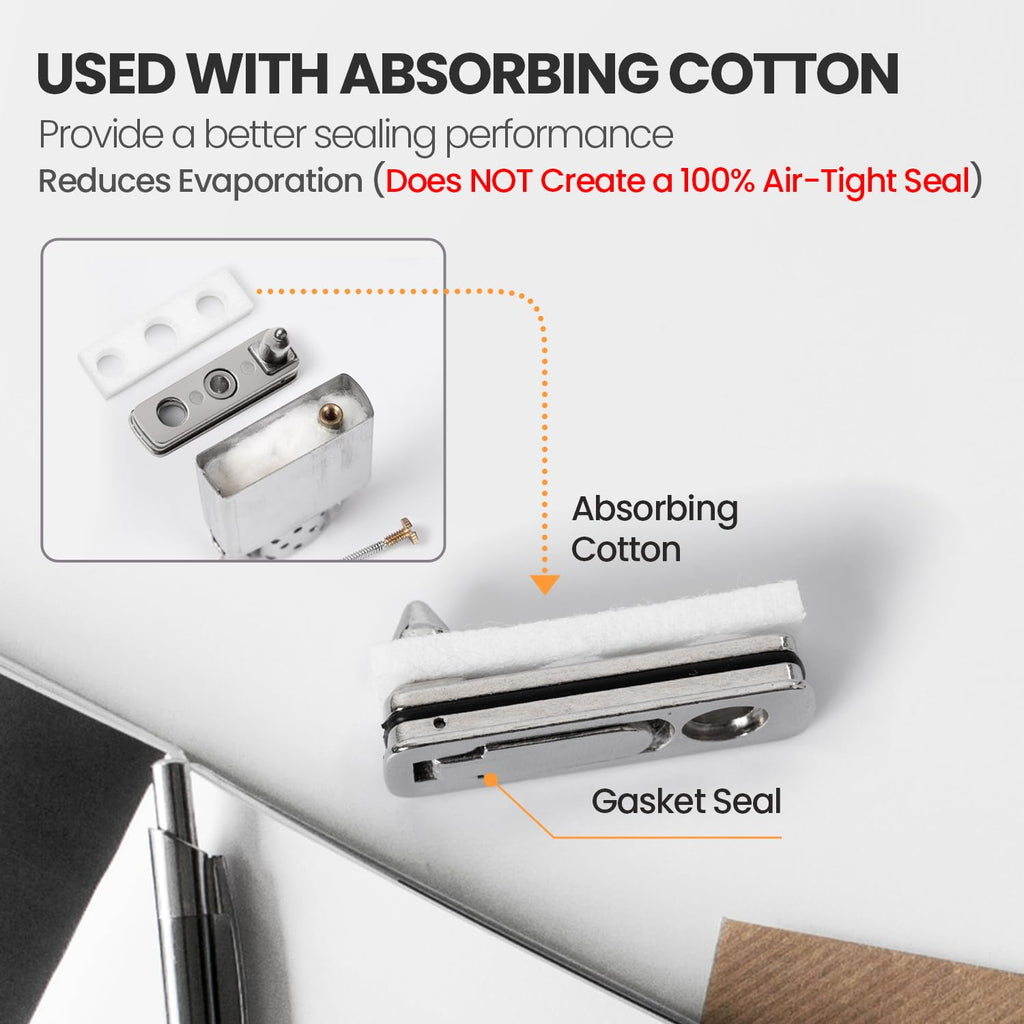 YUSUD Lighter Gasket Seal Compatible with Zippo, Metal Repair Kit with Cotton Felt Pad and Flint Slot, Lighter Fluid Anti-Evaporation Accessories for Lighter Insert, Replacement Parts