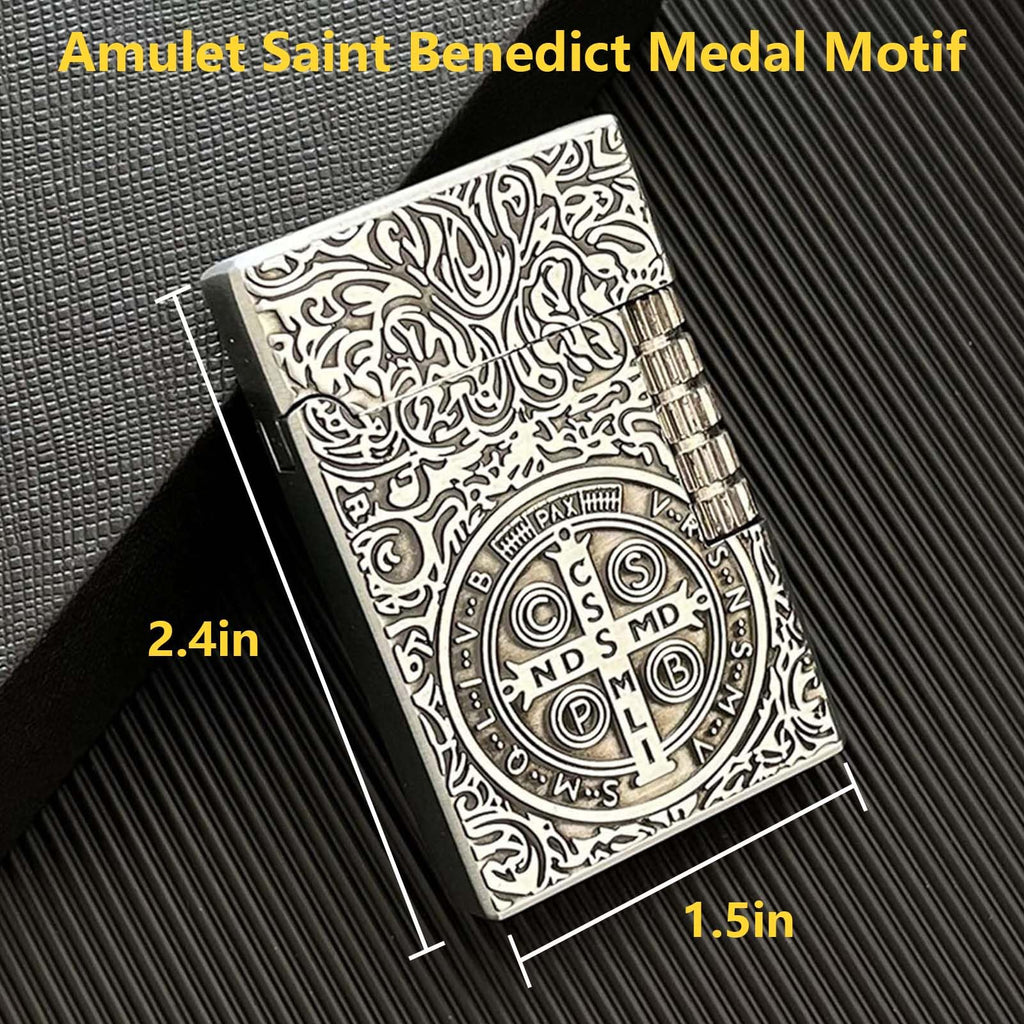 Dragon Butane Lighter, Refillable Lighter Soft Flame, Flip-Top Metal Gold Side Wheel Frosted Pocket Lighter for Everyday Use, Camping, Gifts for Men, Father, Husband (No Fuel)